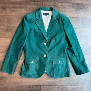 Women's 346 Brooks Brothers Green Corduroy Lined Blazer size 4